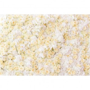 Flowers Photography Backdrops Pale Yellow White Roses Wall Background For Wedding