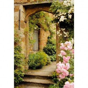 Door Window Photography Backdrops Light Pink White Roses Door Background