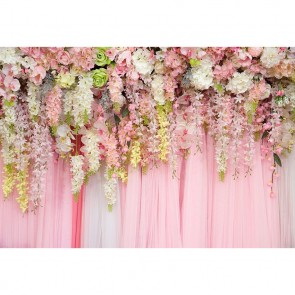 Wedding Photography Backdrops Flower Pink Roses Curtain Background For Party