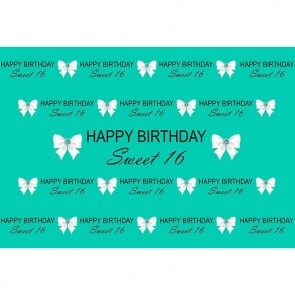 Birthday Photography Backdrops Sixteen Years Old Blue Background