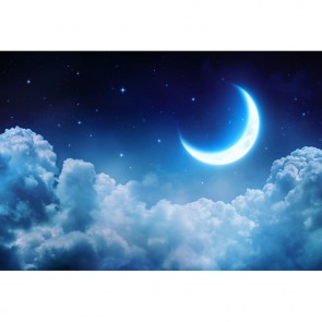 Cartoon Photography Backdrops Moon Cloud Night Background For Children