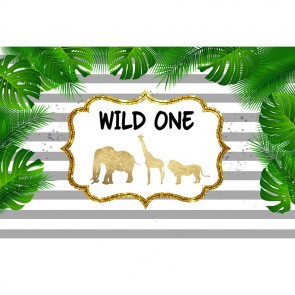 Custom Photography Backdrops Palm Leaf Wild One Animals Message Board Background