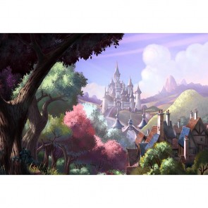 Cartoon Photography Backdrops Castle Mountain Background For Children