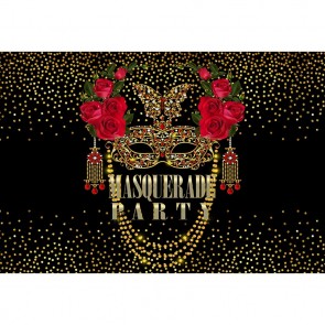 Custom Photography Backdrops Red Roses Masquerade Prom Sequin Background For Party