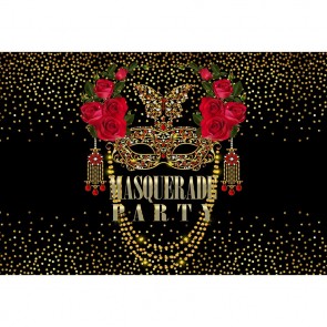 Custom Photography Backdrops Red Roses Masquerade Prom Sequin Background For Party