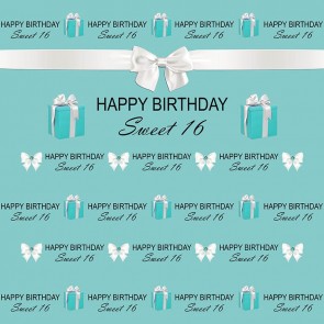 Birthday Photography Backdrops Sixteen Birthday Blue Gift Box Background