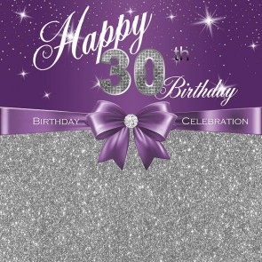 Birthday Photography Backdrops Thirty Years Old Purple Red Butterfly Knot Background