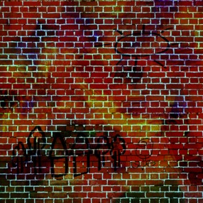 Graffiti Photography Backdrops Black Lines Red Brick Wall Background For Photo Studio