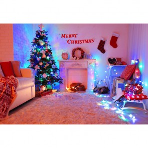 Christmas Photography Backdrops Christmas Socks Fireplace Closet Christmas Tree Background