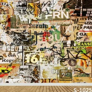 Graffiti Photography Backdrops Advertisement Sticker Fragments Background For Photo Studio