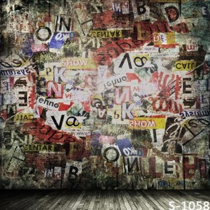 Graffiti Photography Backdrops Sticker Black Alphabet Background For Photo Studio