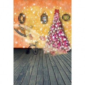 Christmas Photography Backdrops Grey Wood Floor Background Christmas Tree For Children