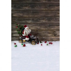 Christmas Photography Backdrops Santa Claus Brown Wood Wall Background For Photo Studio
