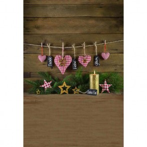 Christmas Photography Backdrops Brown Wood Wall Christmas Pendant Background