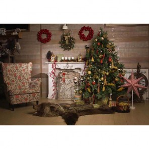 Christmas Photography Backdrops Christmas Tree Old Houses Background For Photo Studio