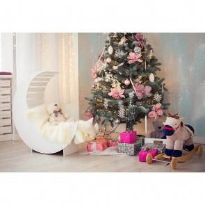 Christmas Photography Backdrops Christmas Hobbyhorse Pink Flower Christmas Tree Background