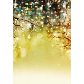Christmas Photography Backdrops Tree Branches Yellow Lamplight Sequin Background