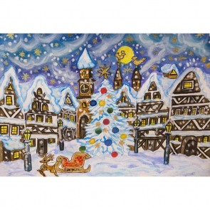 Christmas Photography Backdrops Crayon Painting Night Of Christmas Background For Children