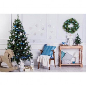 Christmas Photography Backdrops Christmas Tree Christmas Wreaths White Wall Background