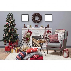 Christmas Photography Backdrops Fireplace Closet Sofa Chair Christmas Tree Background