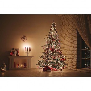 Christmas Photography Backdrops Candy Christmas Tree Red Candles Background
