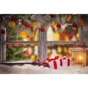 Christmas Photography Backdrops Hand Lamp Window White Gift Box Background