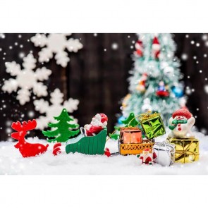 Christmas Photography Backdrops Gift Box Santa Claus Snowflakes Christmas Tree Background