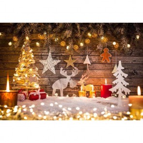 Christmas Photography Backdrops Christmas Lantern Candle Brown Wood Floor Decoration Background