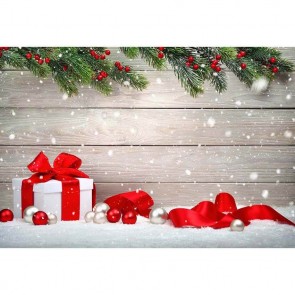 Christmas Photography Backdrops Gift Box Grey Wood Wall Background
