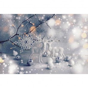 Christmas Photography Backdrops Christmas Reindeer Snowy Snowflakes Background