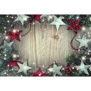 Christmas Photography Backdrops Christmas Star Pendant Wood Wall Snowflakes Background