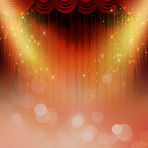 Stage Photography Background Red Curtain Golden Stars Backdrops