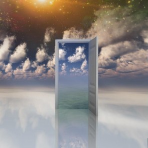 White Door Sun White Clouds Photography Background Abstract Backdrops