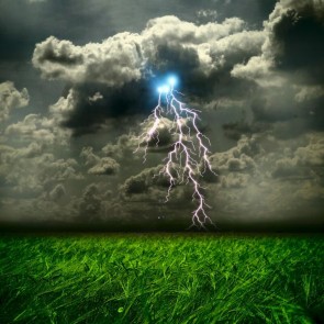 Cloudy Prairie Lightning Abstract Photography Background Backdrops