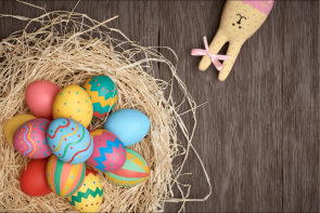 Bird Nest Photography Background Color Easter Eggs Wood Floor Backdrops