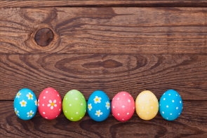 Color Easter Eggs Photography Background Brown Wood Floor Backdrops