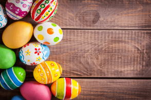 Brown Wood Floor Photography Backdrops Easter Eggs Background