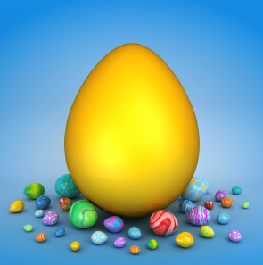 Easter Golden Eggs Photography Background Blue Backdrops