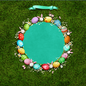 Green Lawn Easter Eggs Photography Background Backdrops For Photo Studio