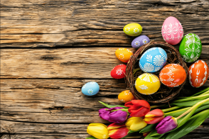 Brown Wood Floor Photography Background Color Easter Eggs Backdrops