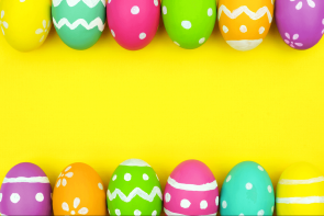 Color Easter Eggs Photography Background Yellow Backdrops