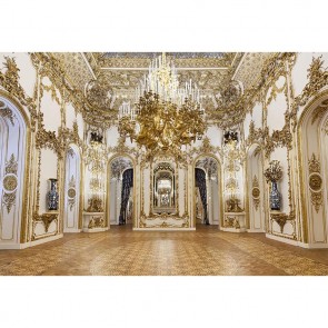 Photography Backdrops Gorgeous Gold Chandelier White Palace Background