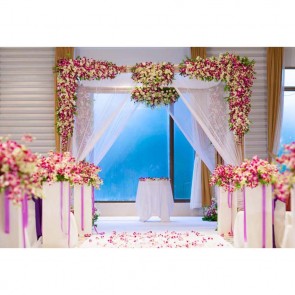 Photography Background Rose Petals White Curtain Wedding Backdrops For Party