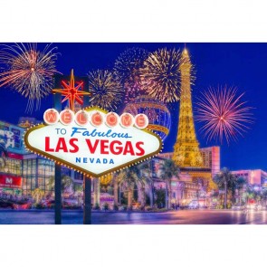 Las Vegas Photography Backdrops Buildings Fireworks City Blue Background
