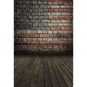 Patriotic American Flag Photography Background Red White Brick Wall Grey Wood Floor Backdrops