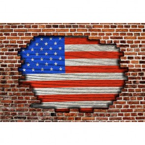 Patriotic Photography Background Brick Wall American Flag Backdrops