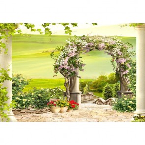 Photography Background Pink Flower European Door Wedding Backdrops For Party