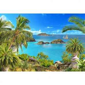 Tourist Photography Background Holiday Island Blue Sky Backdrops