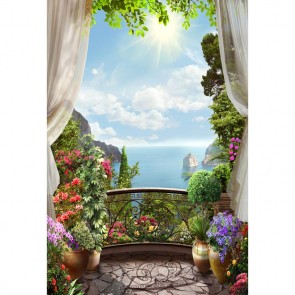 Photography Background Island Flower Balcony Wedding Sunlight Backdrops For Party