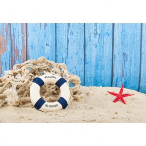 Tourist Photography Background Life Buoy Blue Wood Wall Backdrops